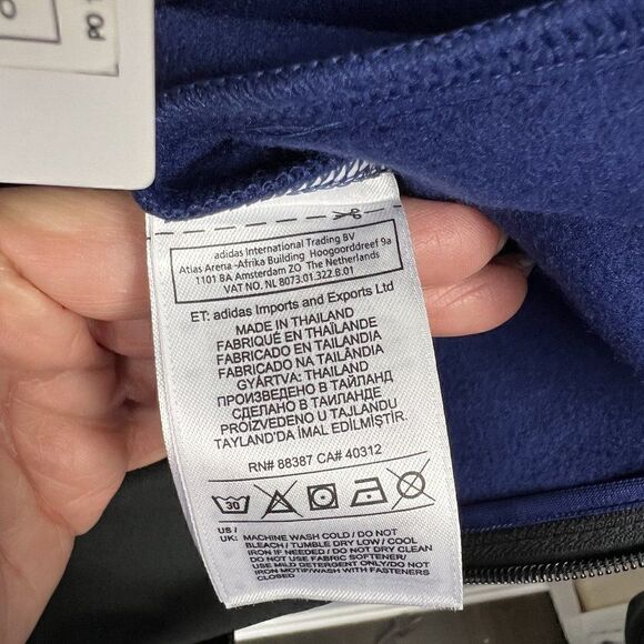 NWT Adidas Size L Zippered hoodie with fleece inside, - Picture 3 of 4